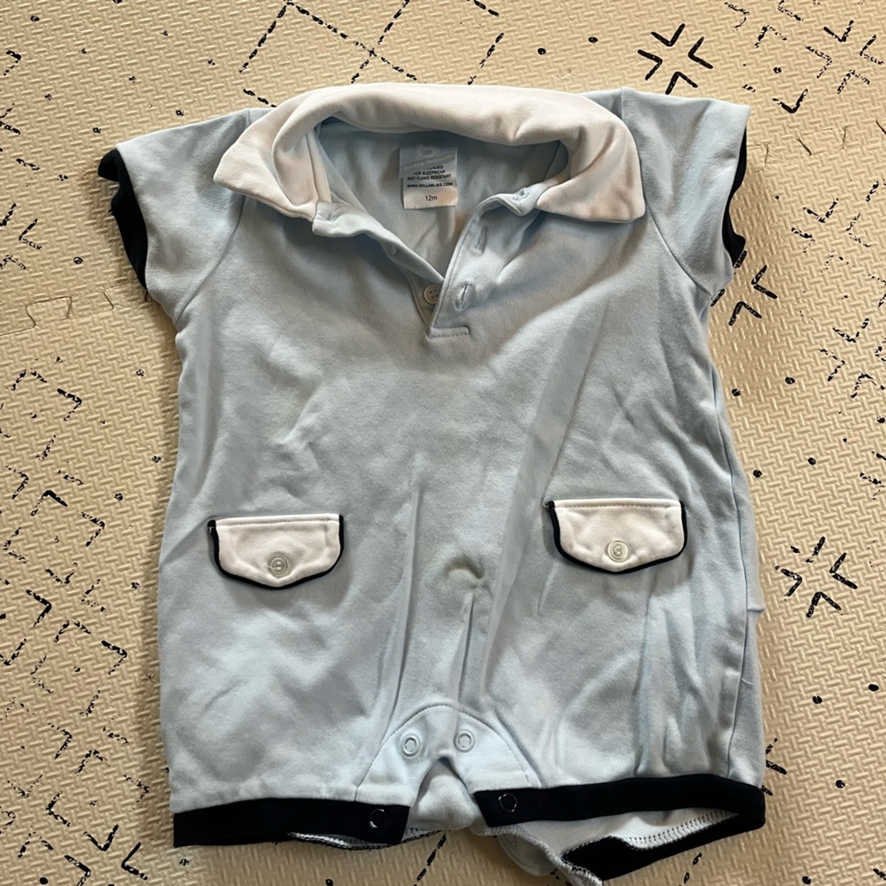Bella Bliss 12M Baby Blue Romper
